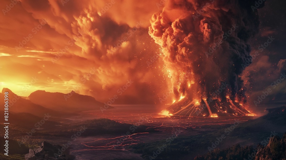 Image of a supervolcano eruption.
