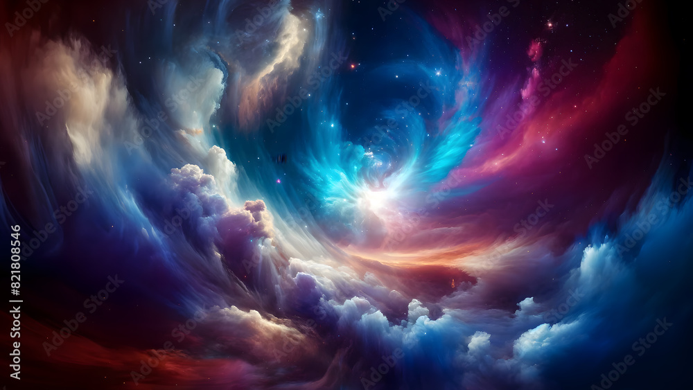 Ethereal Nebula Swirl A Mesmerizing Cosmic Dance of Colors and Light