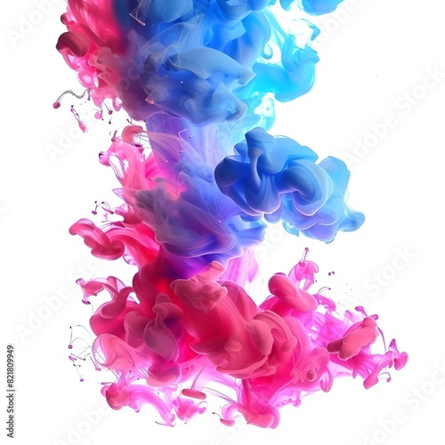 colorful smoke isolated on white