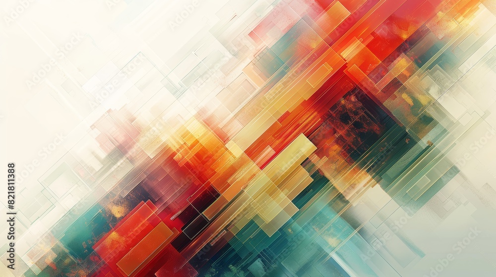 This is an abstract painting. The colors are vibrant and the shapes are geometric. The painting has a modern feel to it and would be perfect for a contemporary home or office. This is an abstract painting. The colors are vibrant and the shapes are geometric. The painting has a modern feel to it and would be perfect for a contemporary home or office.