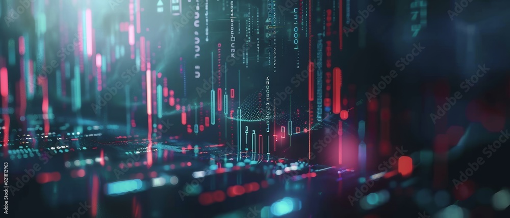 Abstract digital data background with glowing graphs and charts. Futuristic interface technology in cyber space. Motion blur effects. Abstract digital data background with glowing graphs and charts. Futuristic interface technology in cyber space. Motion blur effects.