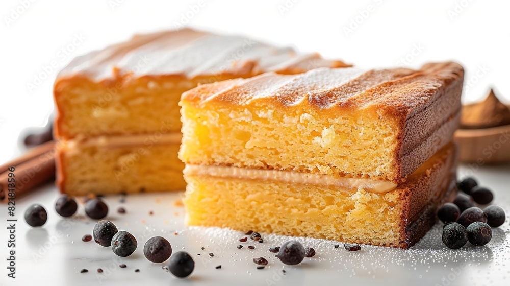 A close-up image of a delicious-looking slice of cake A close-up image of a delicious-looking slice of cake