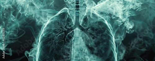 A comprehensive Xray of the lung, showing ligaments and bone alignment to assist in precise medical evaluation and diagnostics photo