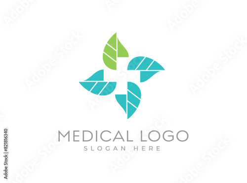 Medical pharmacy logo design template