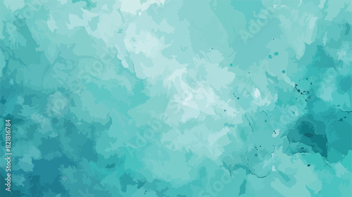Turquoise teal blue light pale watercolor wash background