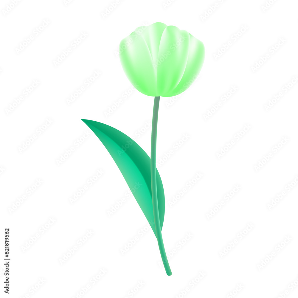 Obraz premium Realistic cherry blossom illustration on white background