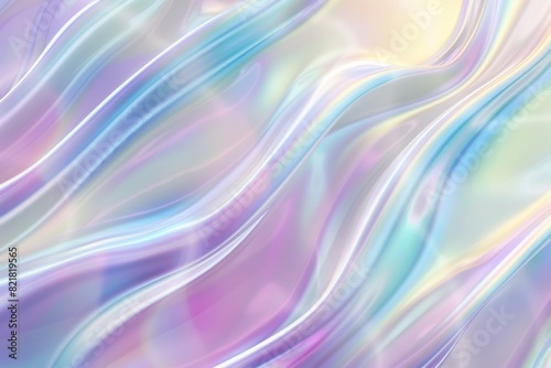 Iridescent holographic rainbow pastel colors digital art phone wallpaper with iridescence and opalescence in the style of rainbow fluid design.