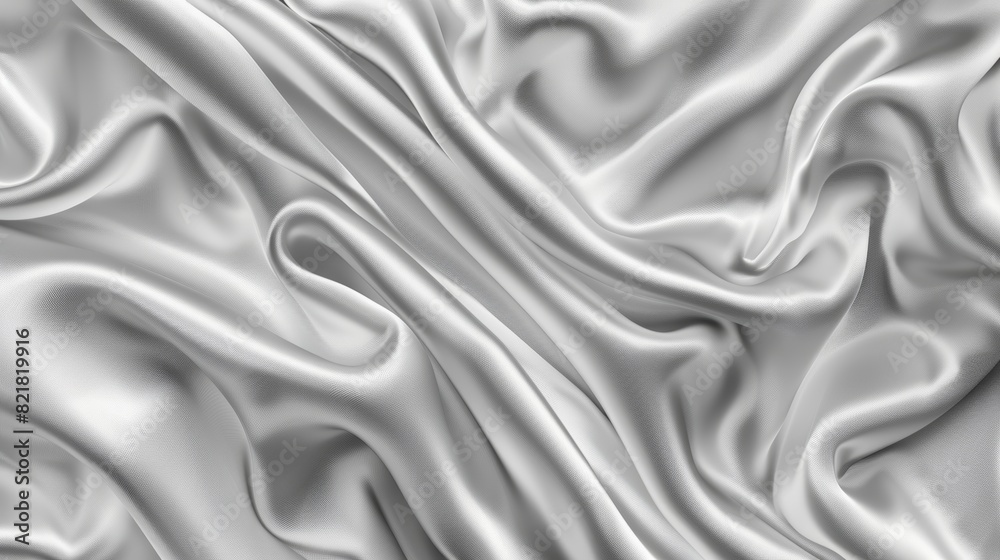 Top view of luxury silver silk fabric texture banner. Realistic modern abstract soft satin cloth frame with crease for presenting cosmetic products. Drapery elegant material illustration. Top view of luxury silver silk fabric texture banner. Realistic modern abstract soft satin cloth frame with crease for presenting cosmetic products. Drapery elegant material illustration.
