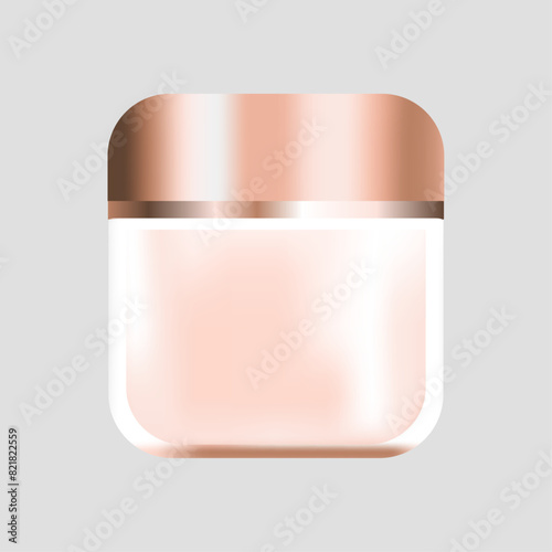 Cream Cosmetic Blank Tube on white