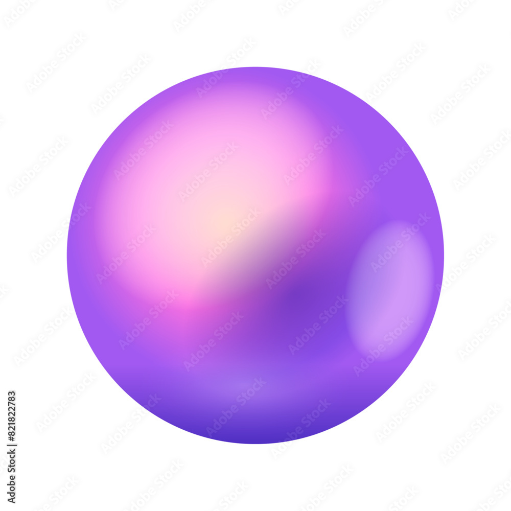 Illustration of purple sphere isolated on white background