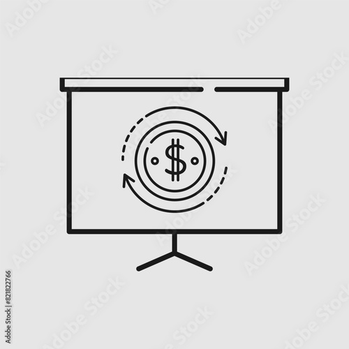 Vector graphic of a dollar sign icon, illustration sign and symbol for finance and profitability