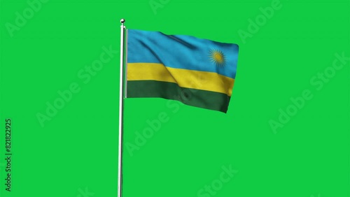 High detailed flag of Rwanda. National Rwanda flag. Africa. 3D Render. photo