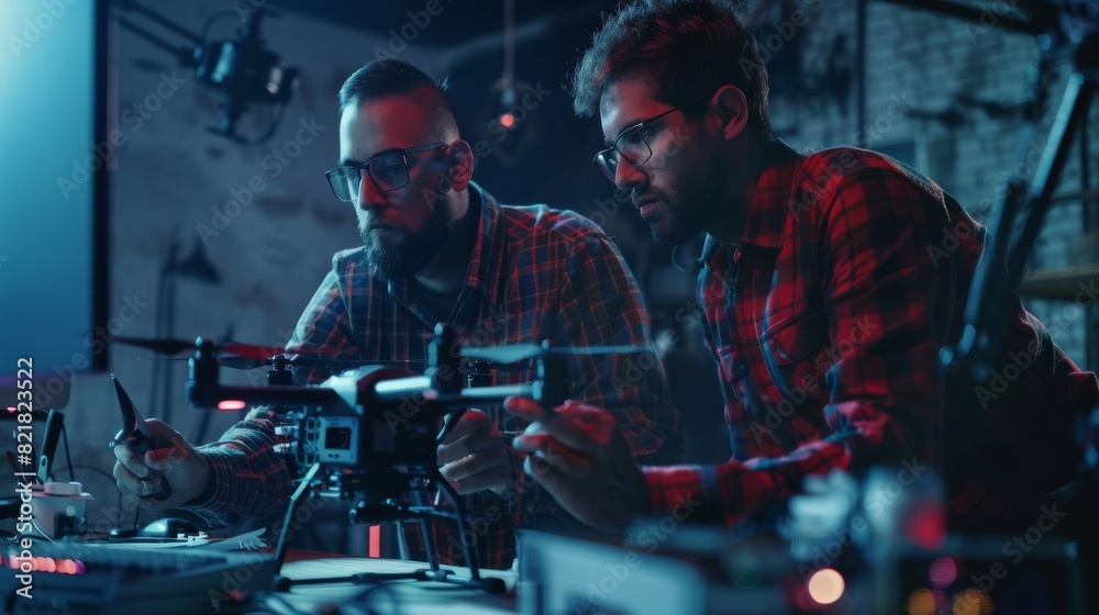 Diverse Developers Brainstorming and Programming, Colleagues Building, Configuring and Testing Machines. Progressive Technologies Concept. Diverse Developers Brainstorming and Programming, Colleagues Building, Configuring and Testing Machines. Progressive Technologies Concept.