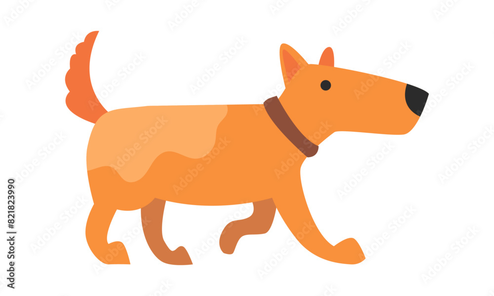 Cute illustration of a dog on white background