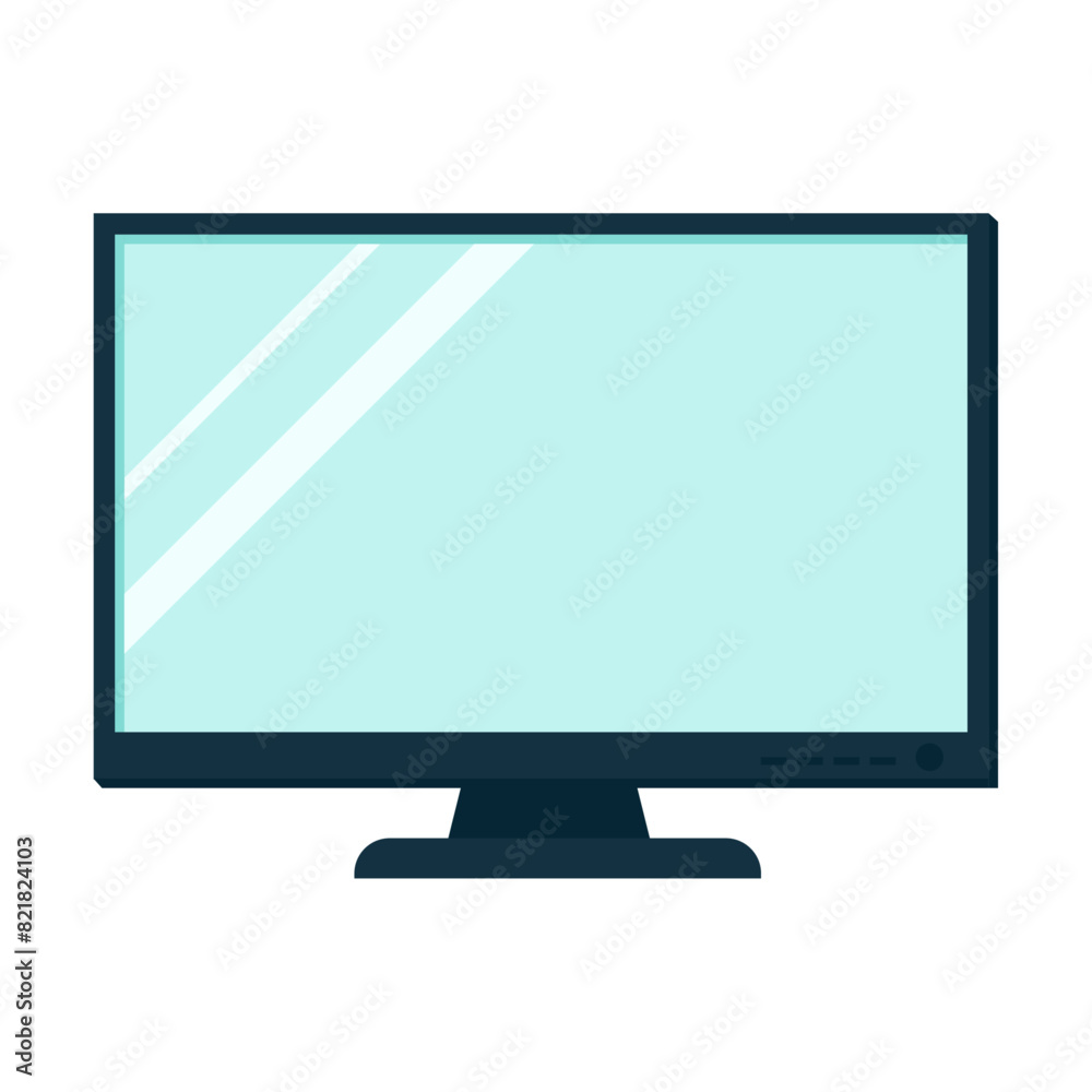 PC computer monitor illustration of house elements Cartoon style PC computer monitor illustration of house elements Cartoon style