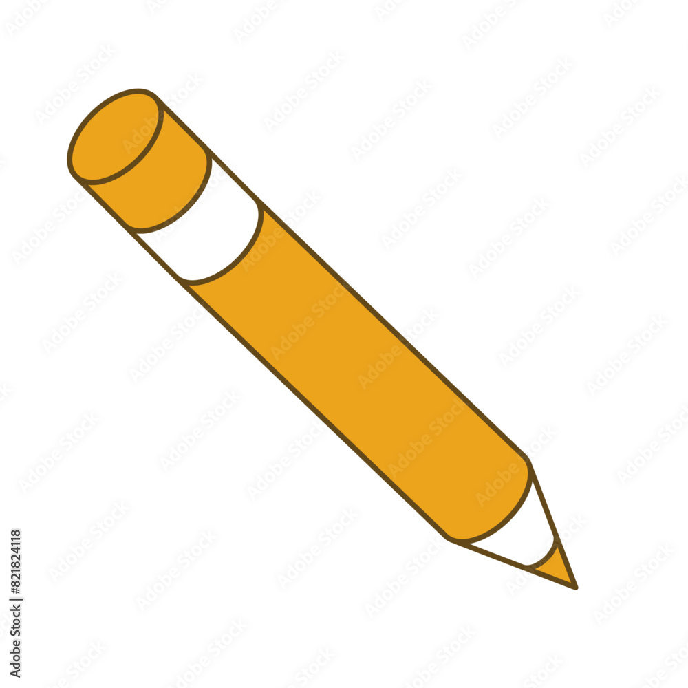 pencil icon Flat illustration of yellow pencil pencil icon Flat illustration of yellow pencil