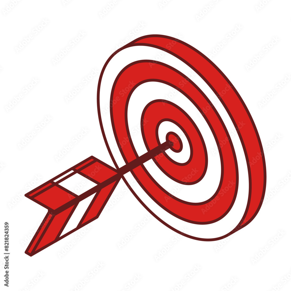 Red dartboard with red dart 3d illustration Red dartboard with red dart 3d illustration
