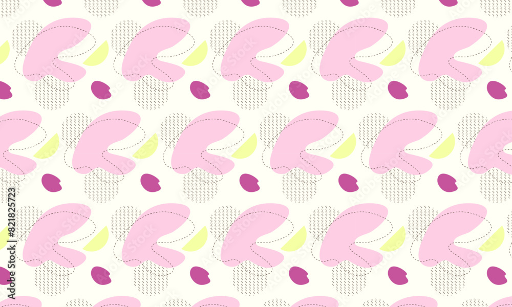 Flat abstract doodle pattern design background Flat abstract doodle pattern design background