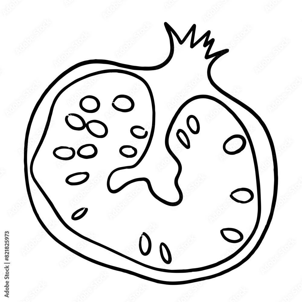 Line art granate fruit icon Line art granate fruit icon