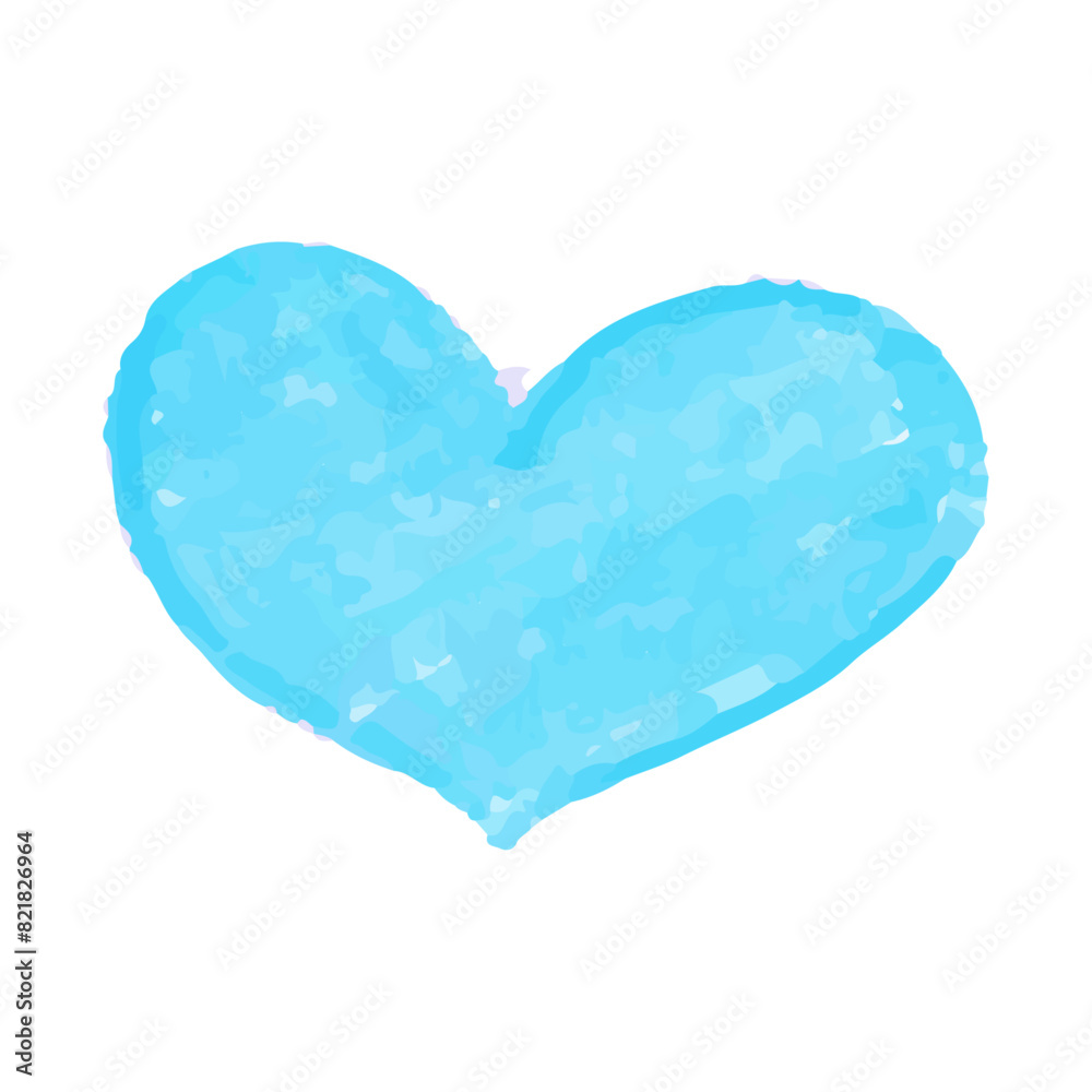 Watercolor hand drawn heart Isolated on white background