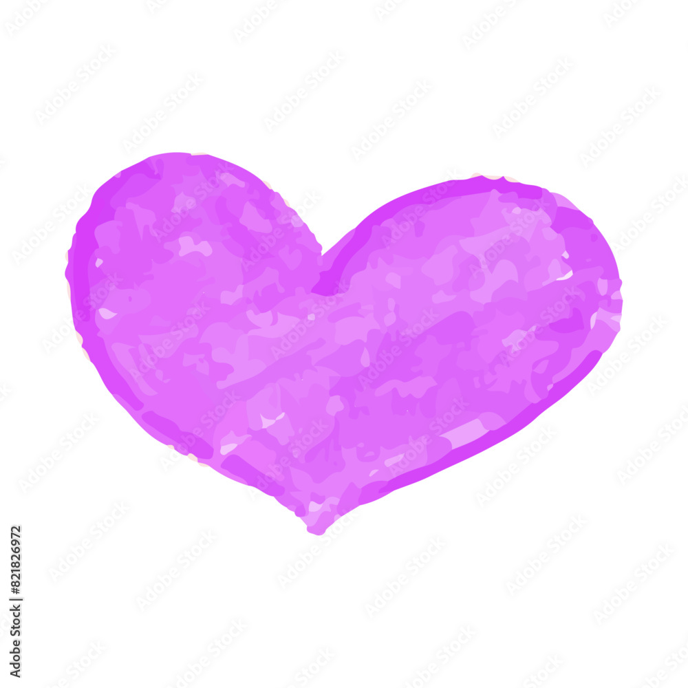Watercolor hand drawn heart Isolated on white background