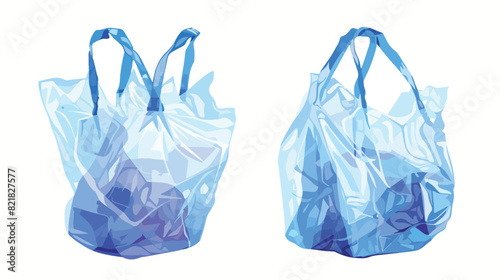 Open polythene cellophane plastic bag. Used creasy  photo