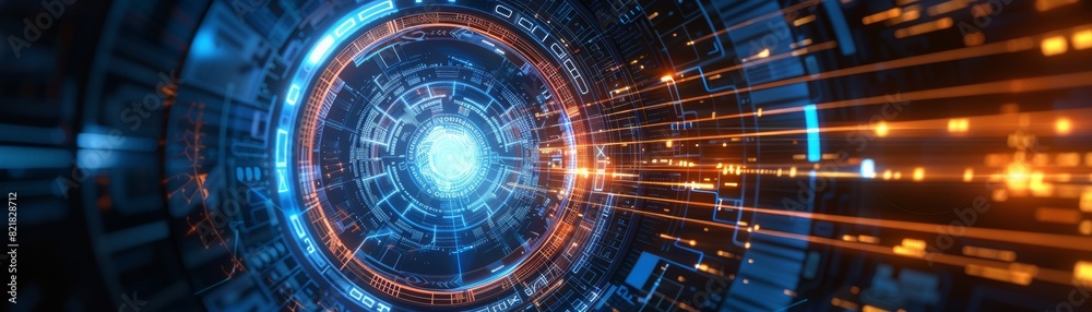 Modern science and technology concept. Modern template with hi-tech elements for brochures, flyers, or placards. Modern science and technology concept. Modern template with hi-tech elements for brochures, flyers, or placards.