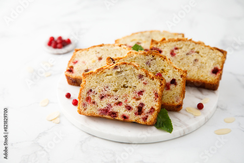 Homemade cranberry loaf cake