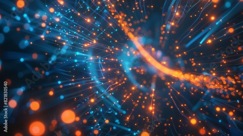 Stock AI background with illuminated fiber optic networks