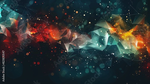 abstract image with bright orange and blue geometric shapes