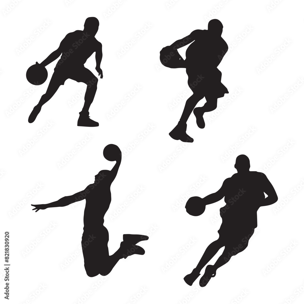 Basketball Player Silhouette Vector Illustration Bundle Basketball Player Silhouette Vector Illustration Bundle