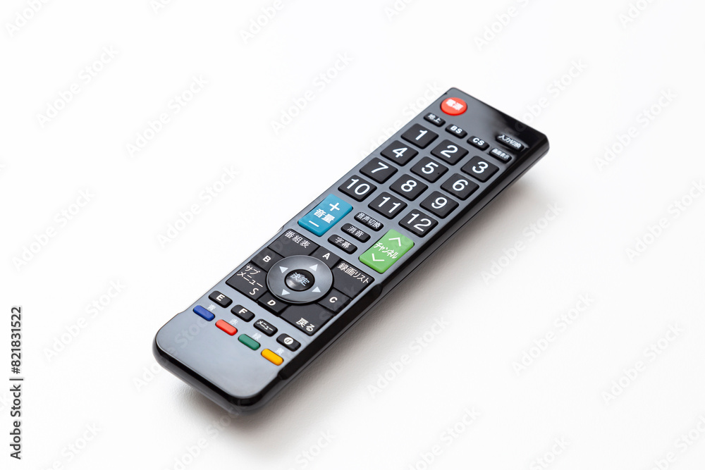 白背景にテレビのリモコン 白背景にテレビのリモコン