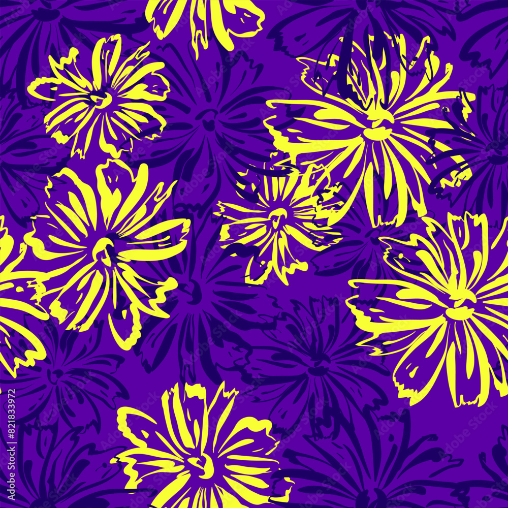 Fototapeta premium 24052103 Hand drawn with scribble textures and floral elements