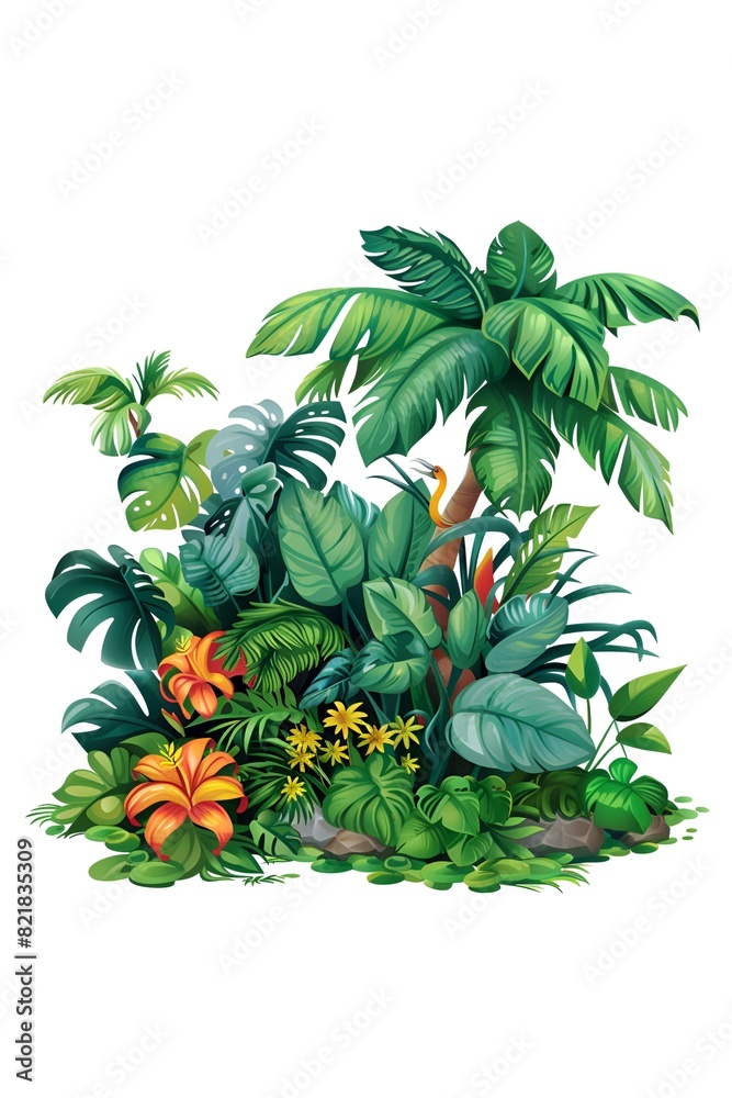 Fototapeta premium Watercolor Tropical Plants Artwork