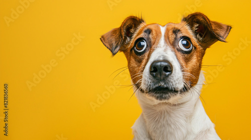 Cute surprised Petit Brabancon dog with big eyes on ye