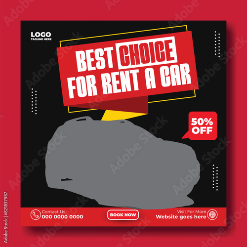 Car rental service advertise promotion post template design