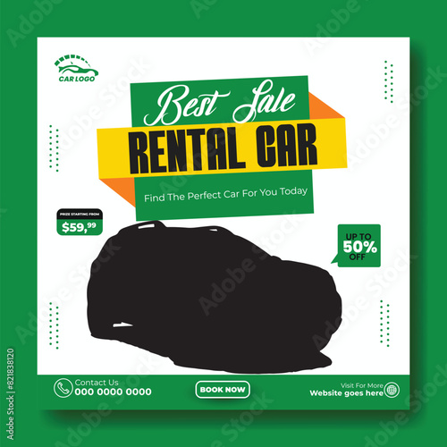 Car rental service advertise promotion post template design