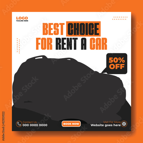 Car rental service advertise promotion post template design