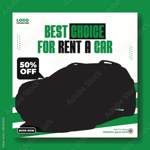 Car rental service advertise promotion post template design