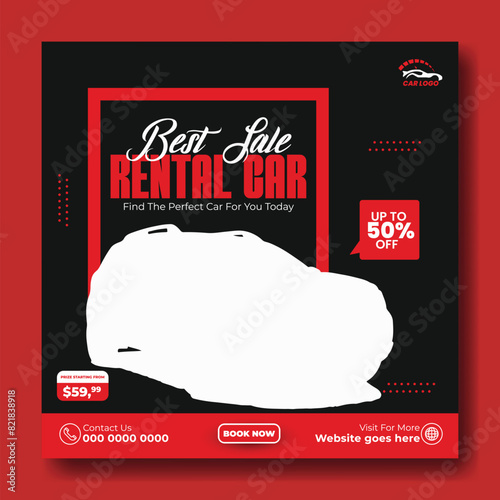 Car rental service advertise promotion post template design