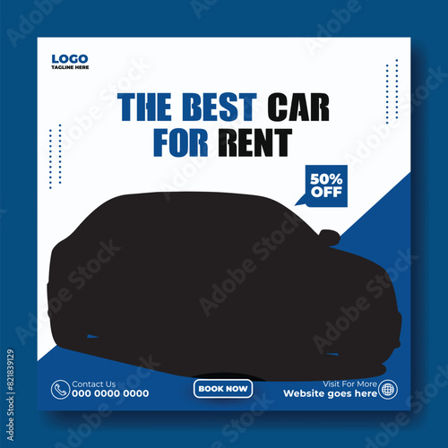 Car rental service advertise promotion post template design