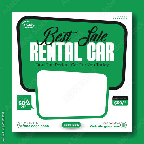 Car rental service advertise promotion post template design