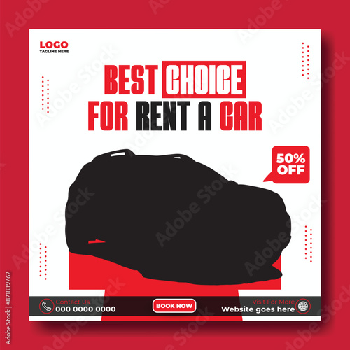 Car rental service advertise promotion post template design