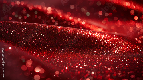 A dazzling ruby red glitter sheet  reminiscent of precious gemstones.