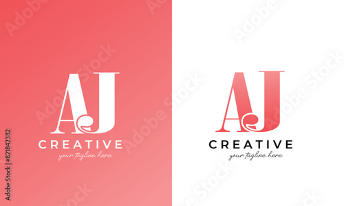 aj logo design or aj letter logo for business and company 