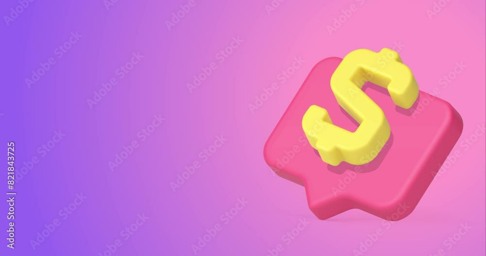 Dollar money quick tips currency exchange financial banking internet notification 3d icon animation Dollar money quick tips currency exchange financial banking internet notification 3d icon animation