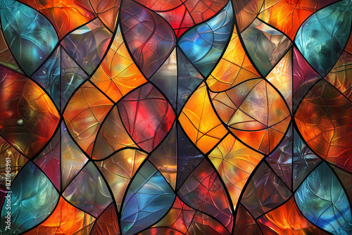 Stained glass pattern  Seamless pattern  futuristic background  