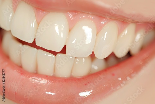 Close-up of healthy white teeth and a bright smile