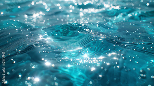 A sparkling turquoise glitter sheet, reminiscent of tropical waters under a clear sky.
