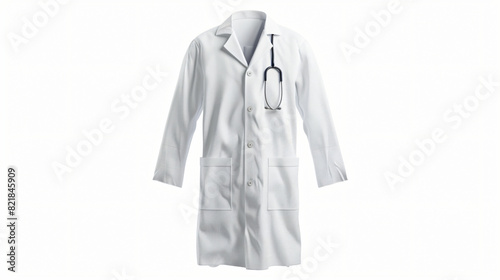 Doctors gown isolated on white. Medical uniform